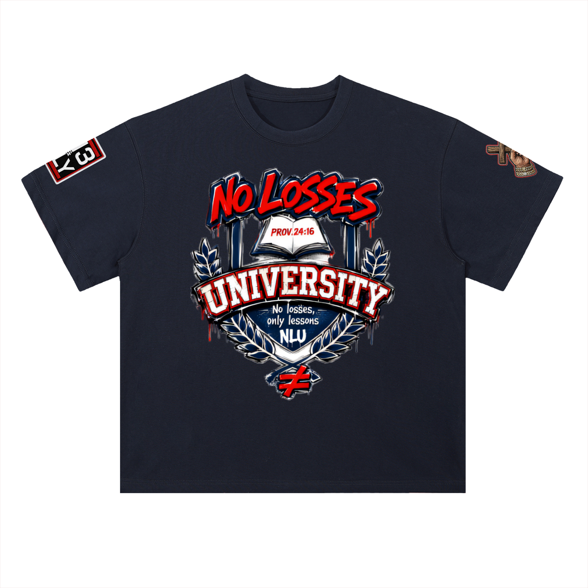 NO LOSSES UNIVERSITY Heavyweight Drop Shoulder Cotton T-Shirt