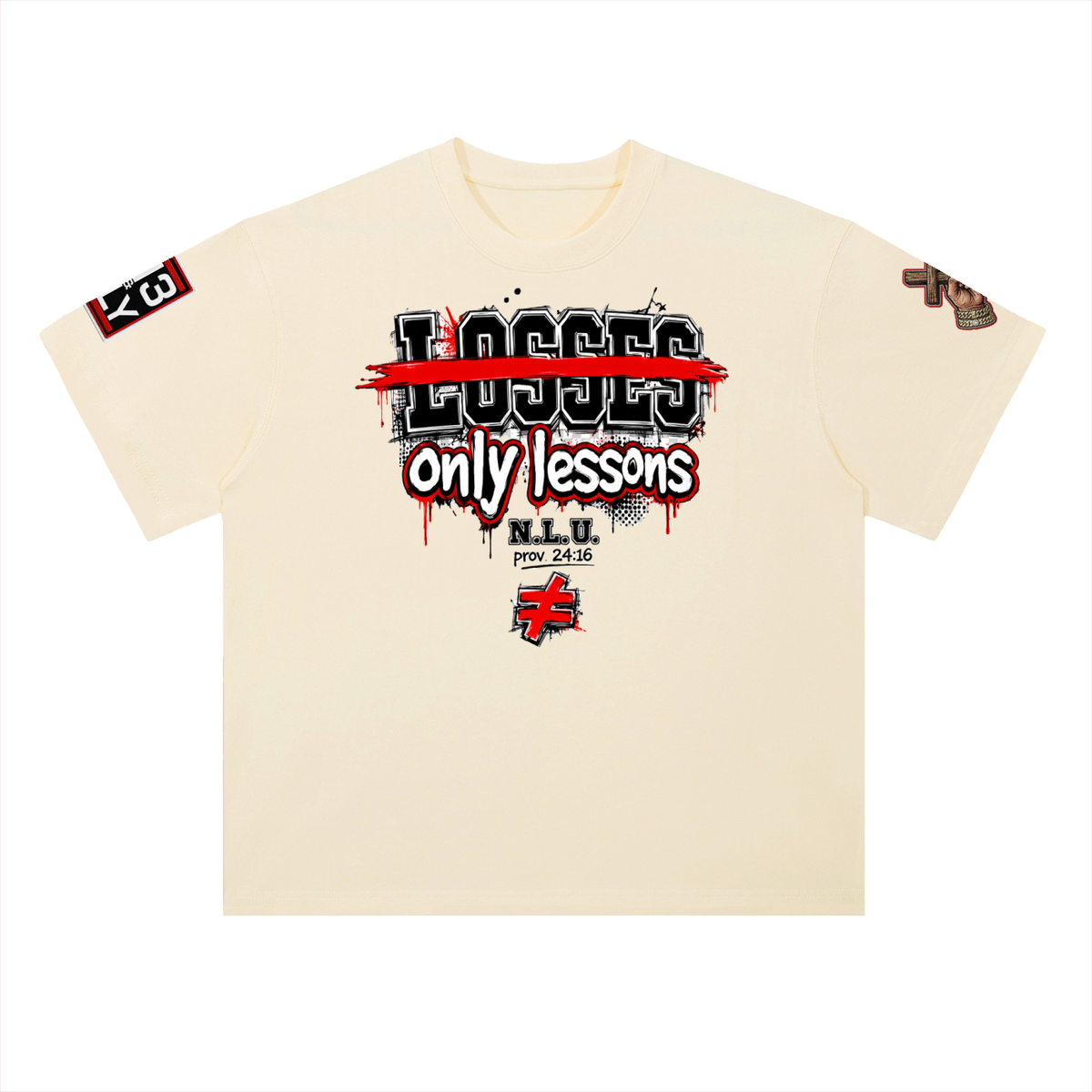 NO LOSSES UNIVERSITY Heavyweight Drop Shoulder Cotton T-Shirt