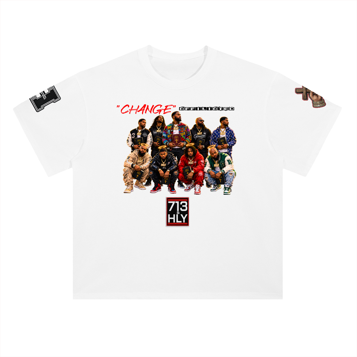 "Change affiliated" Heavyweight Drop Shoulder Cotton T-Shirt