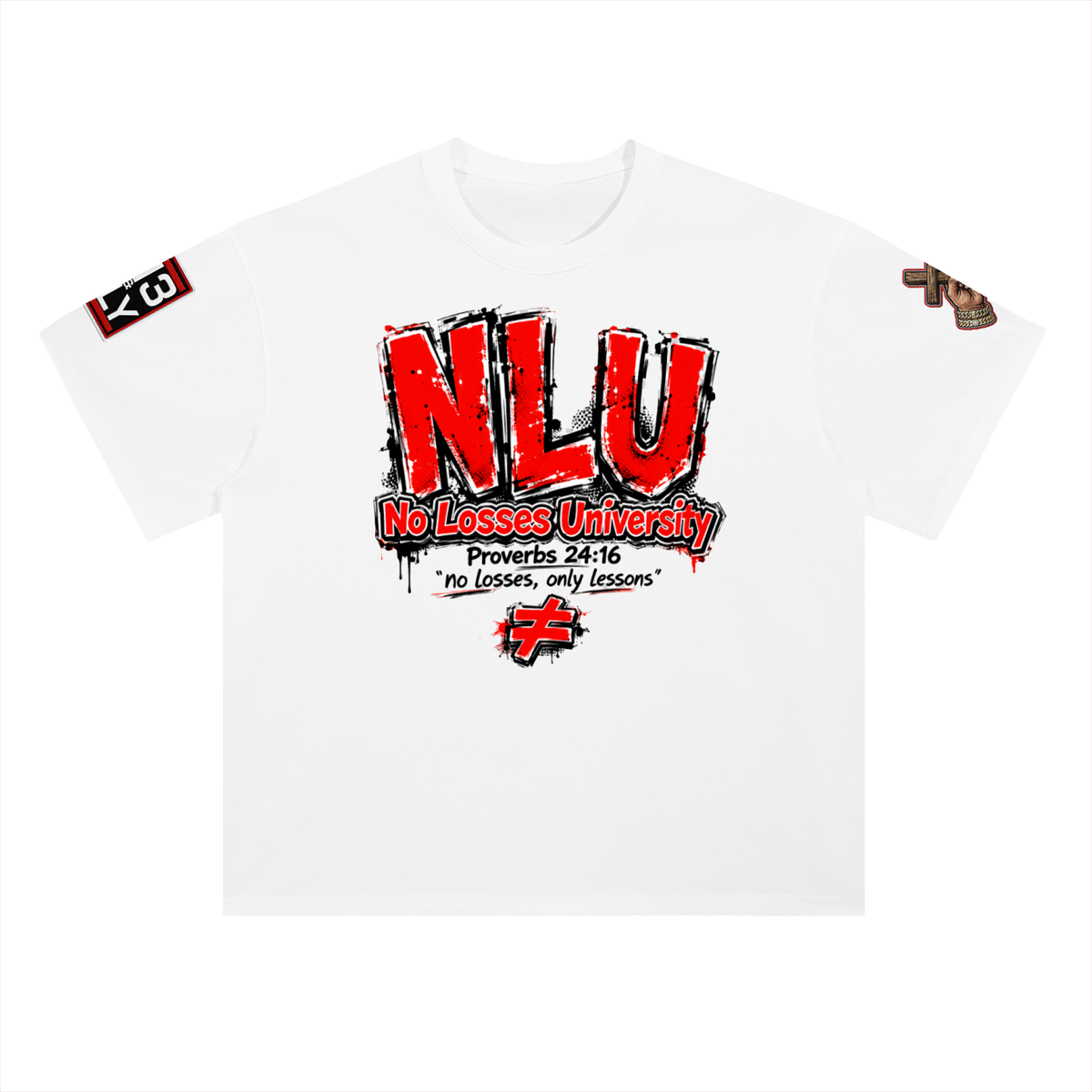 NO LOSSES UNIVERSITY Heavyweight Drop Shoulder Cotton T-Shirt