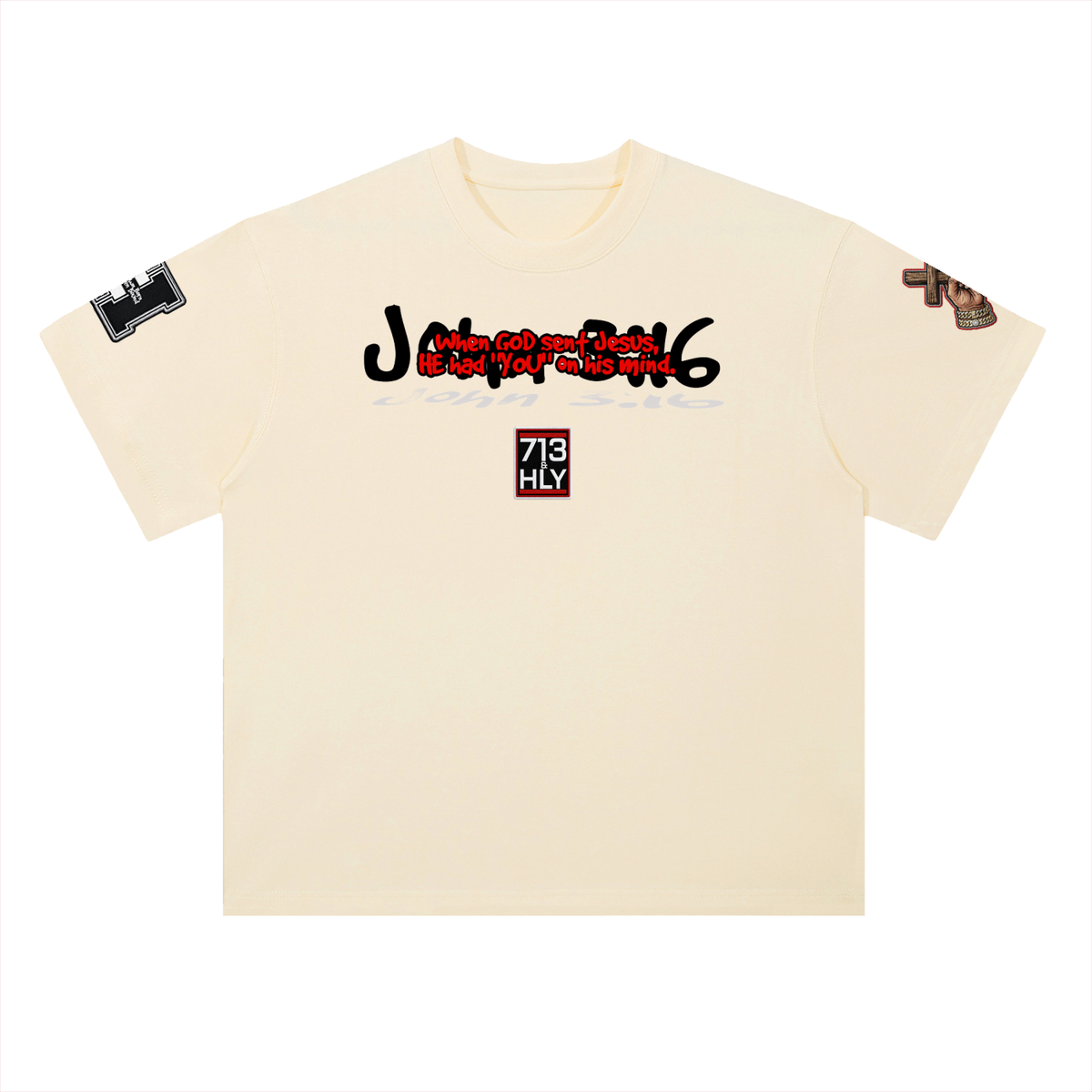 "ON HIS MIND" Heavyweight Drop Shoulder Cotton T-Shirt