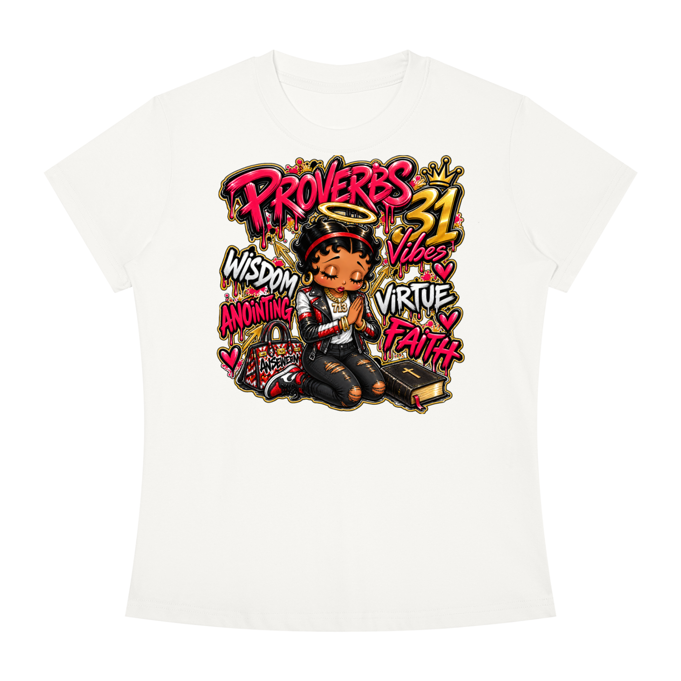 Proverbs 31 vibes Women's Slim Fit Crewneck T-Shirt