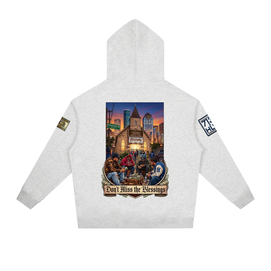 "BLESSINGS OVER BAG" Essential Heavyweight Drop-Shoulder Hoodie
