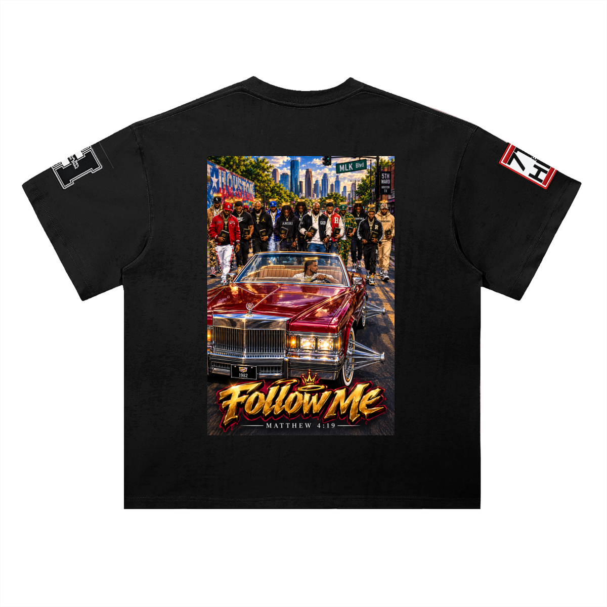 "Follow Me" Heavyweight Drop Shoulder Cotton T-Shirt