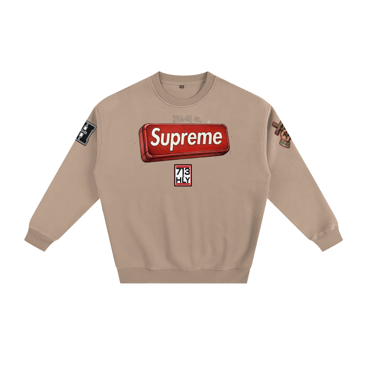 "YHWH IS SUPREME" Fleeced Sweatshirt