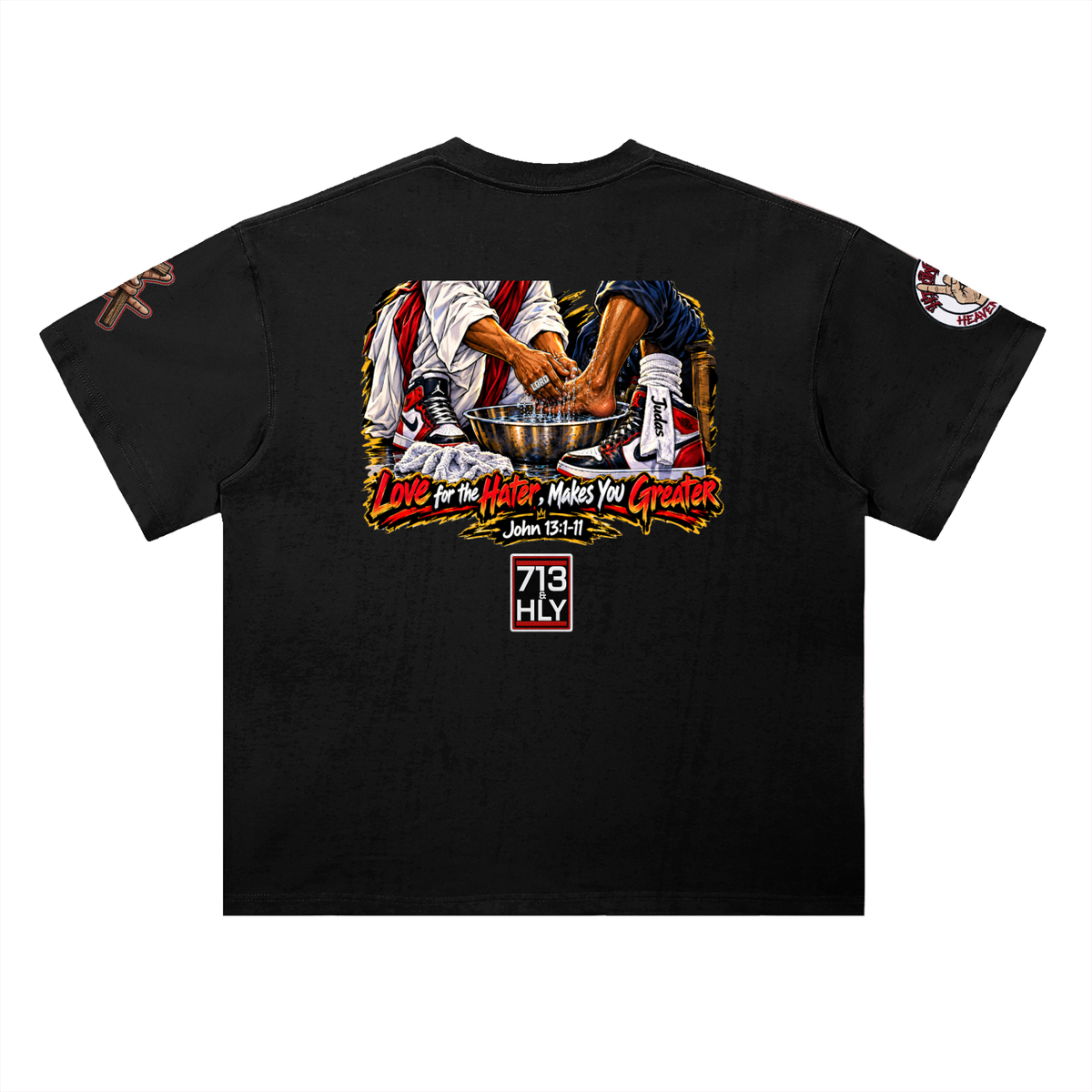 "LOVE YOUR HATERS" Heavyweight Drop Shoulder Cotton T-Shirt