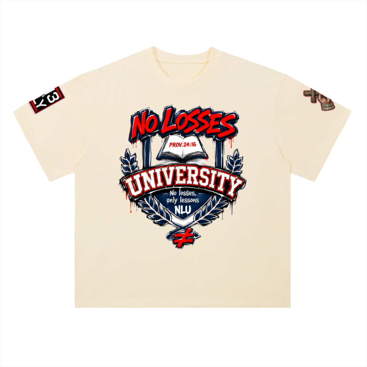 NO LOSSES UNIVERSITY Heavyweight Drop Shoulder Cotton T-Shirt