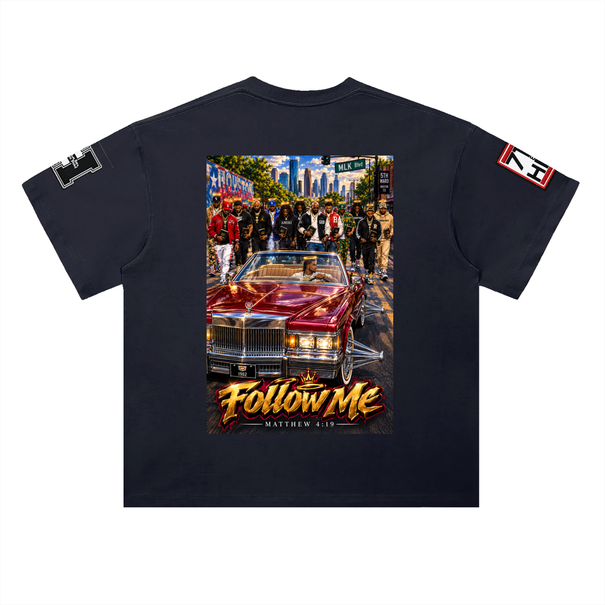 "Follow Me" Heavyweight Drop Shoulder Cotton T-Shirt