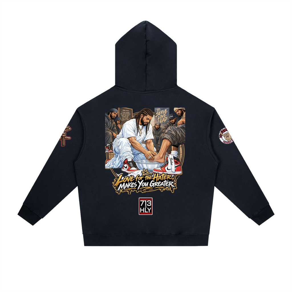 "LOVE YOUR HATERS" Essential Heavyweight Drop-Shoulder Hoodie