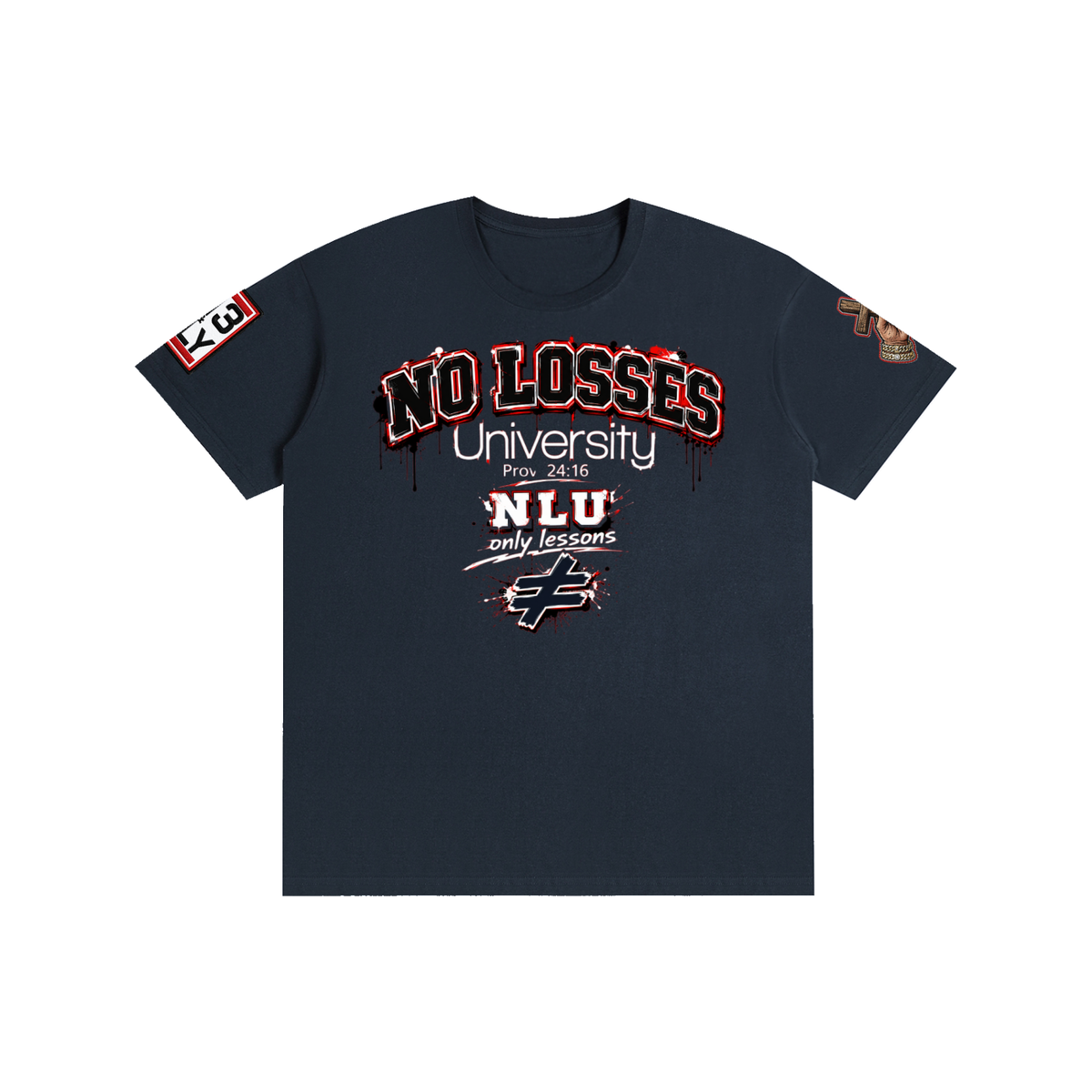 NO LOSSES UNIVERSITY Pure Cotton Unisex T-Shirt