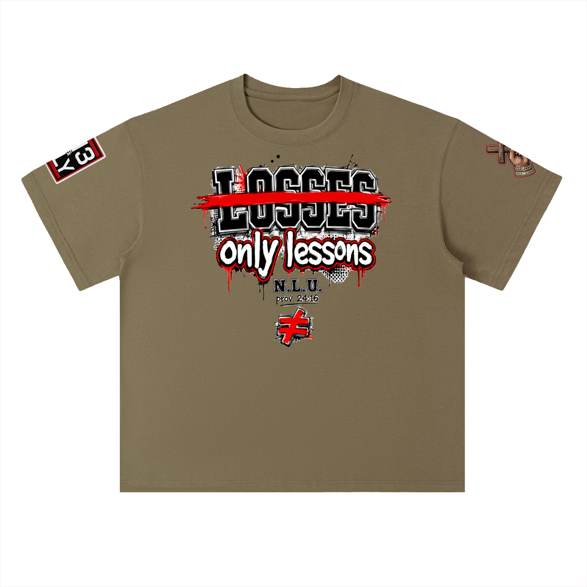 NO LOSSES UNIVERSITY Heavyweight Drop Shoulder Cotton T-Shirt