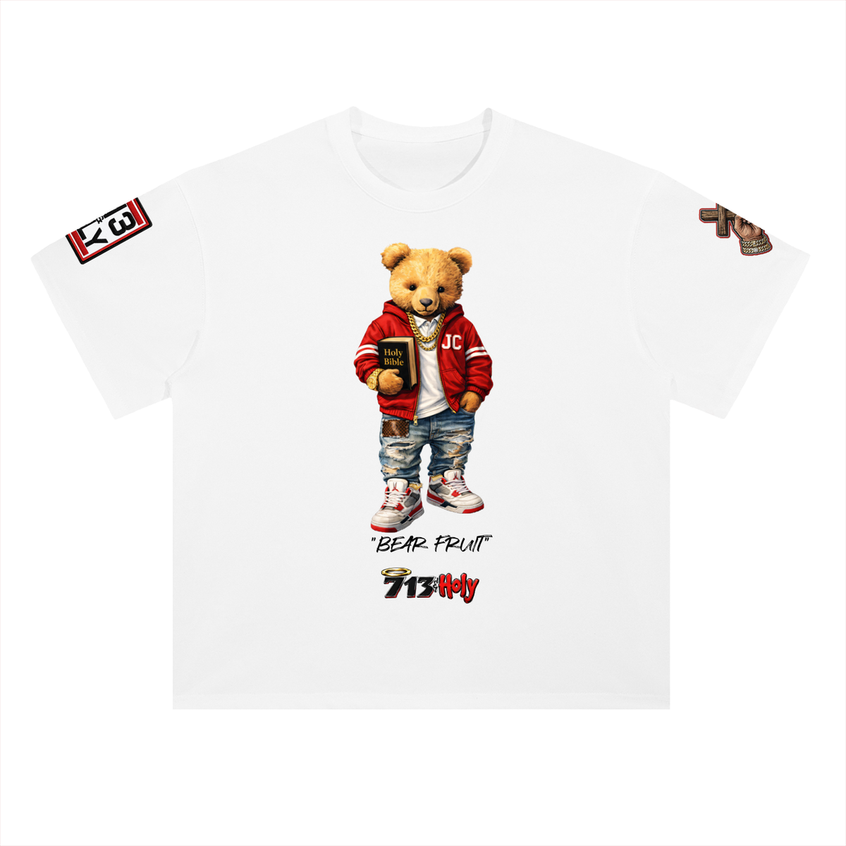"Bear Fruit" Heavyweight Drop Shoulder Cotton T-Shirt