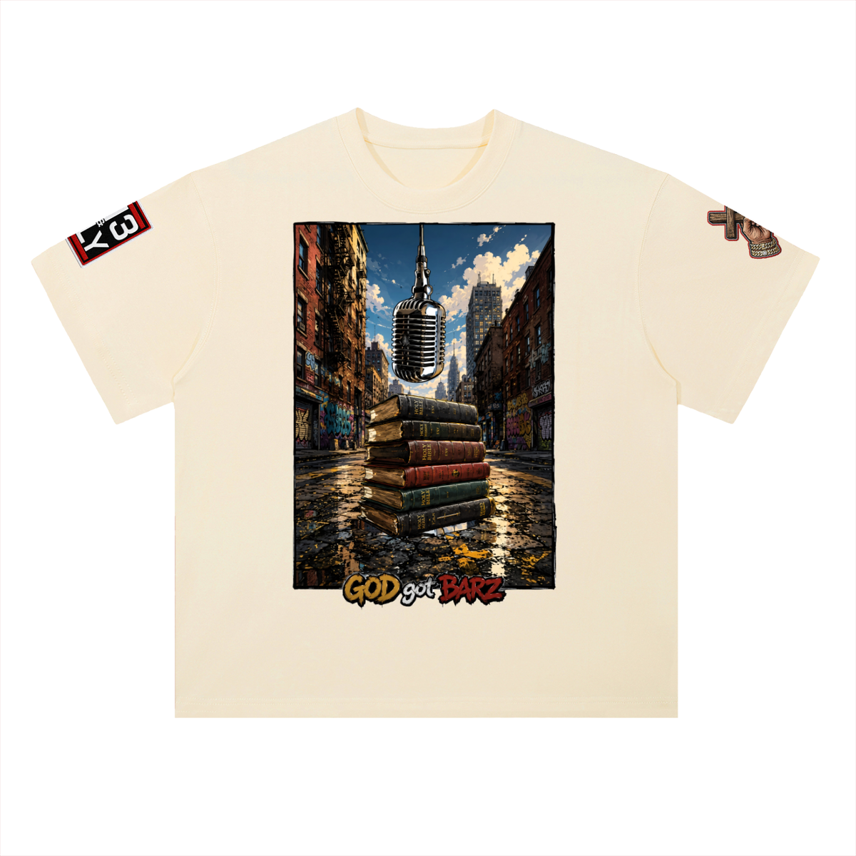 "GOD got BARS" Heavyweight Drop Shoulder Cotton T-Shirt