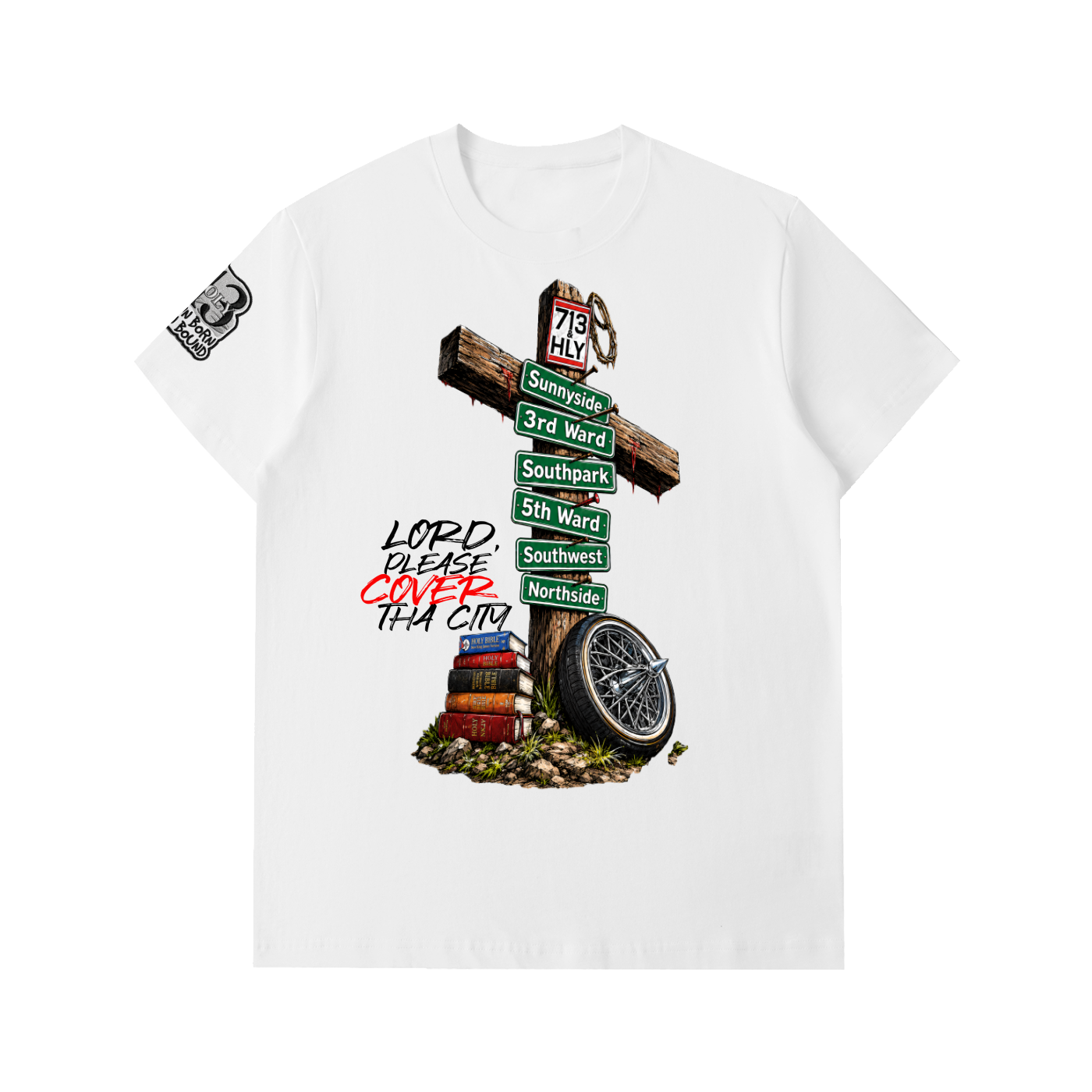 "LORD, PLEASE COVER THE CITY" Essential Heavyweight Cotton T-Shirt