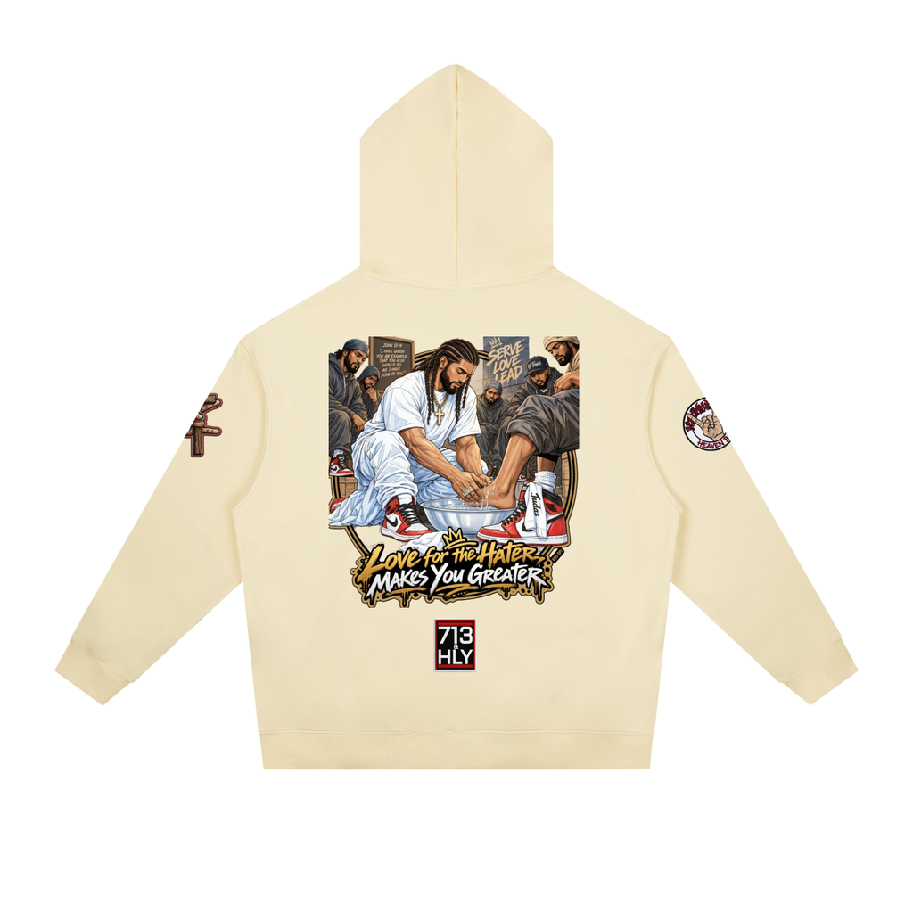 "LOVE YOUR HATERS" Essential Heavyweight Drop-Shoulder Hoodie