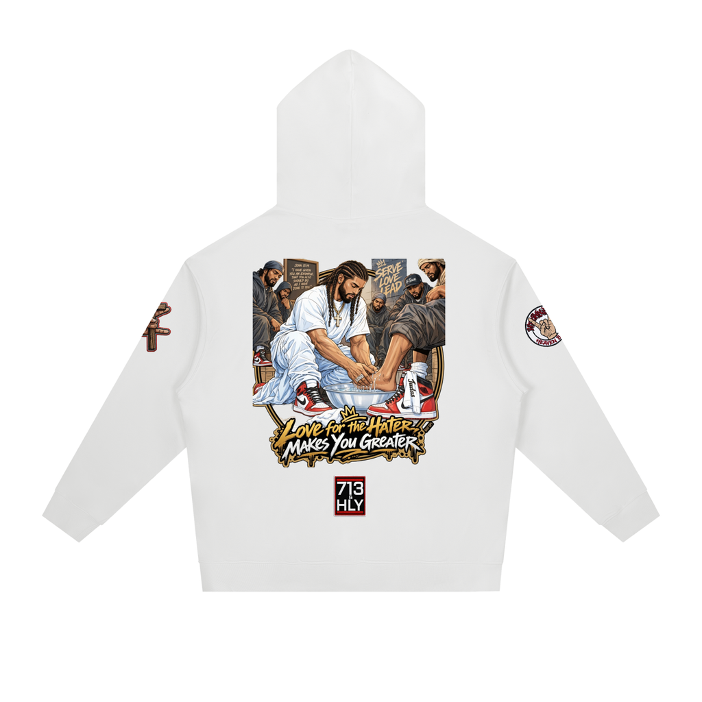 "LOVE YOUR HATERS" Essential Heavyweight Drop-Shoulder Hoodie