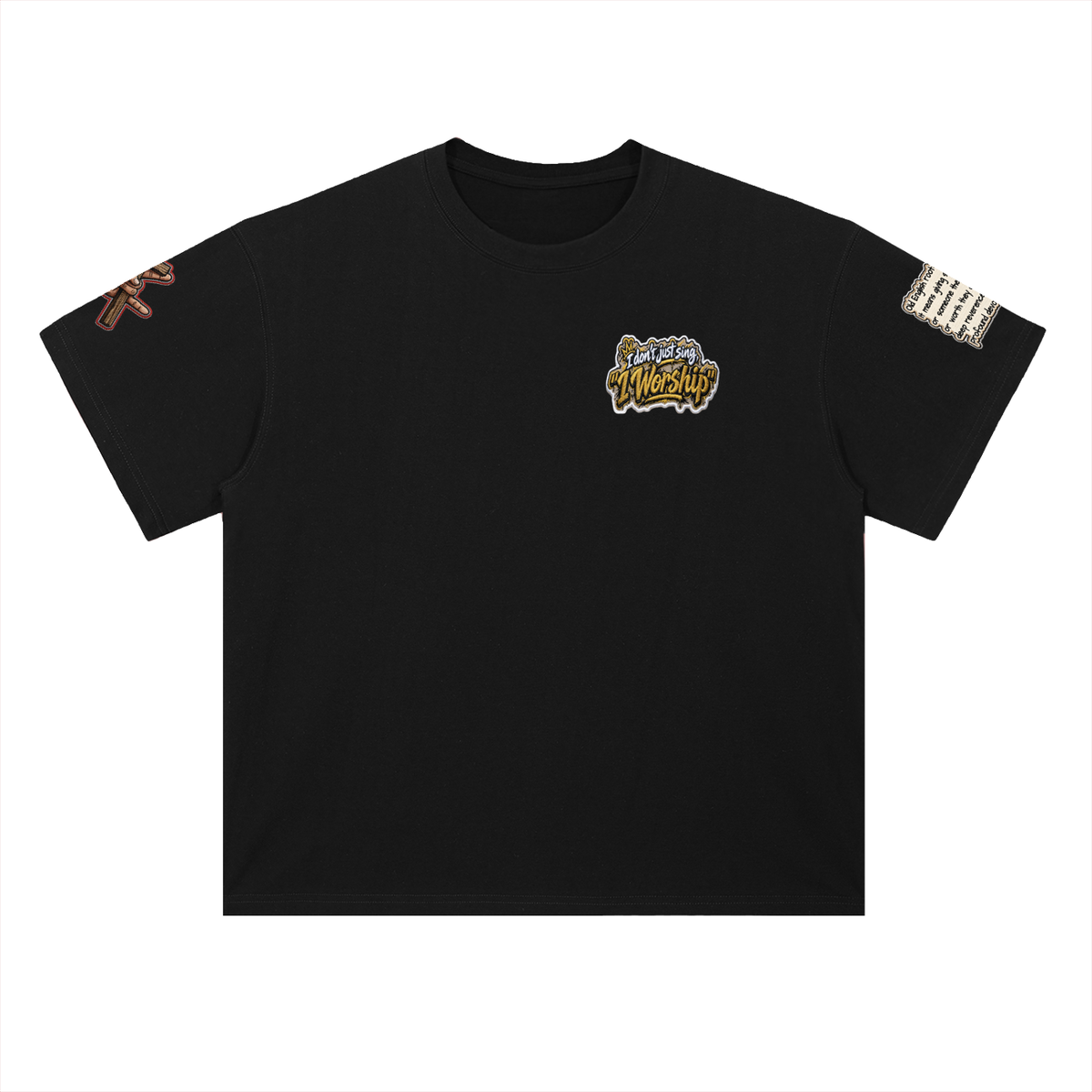 "I WORSHIP" Heavyweight Drop Shoulder Cotton T-Shirt