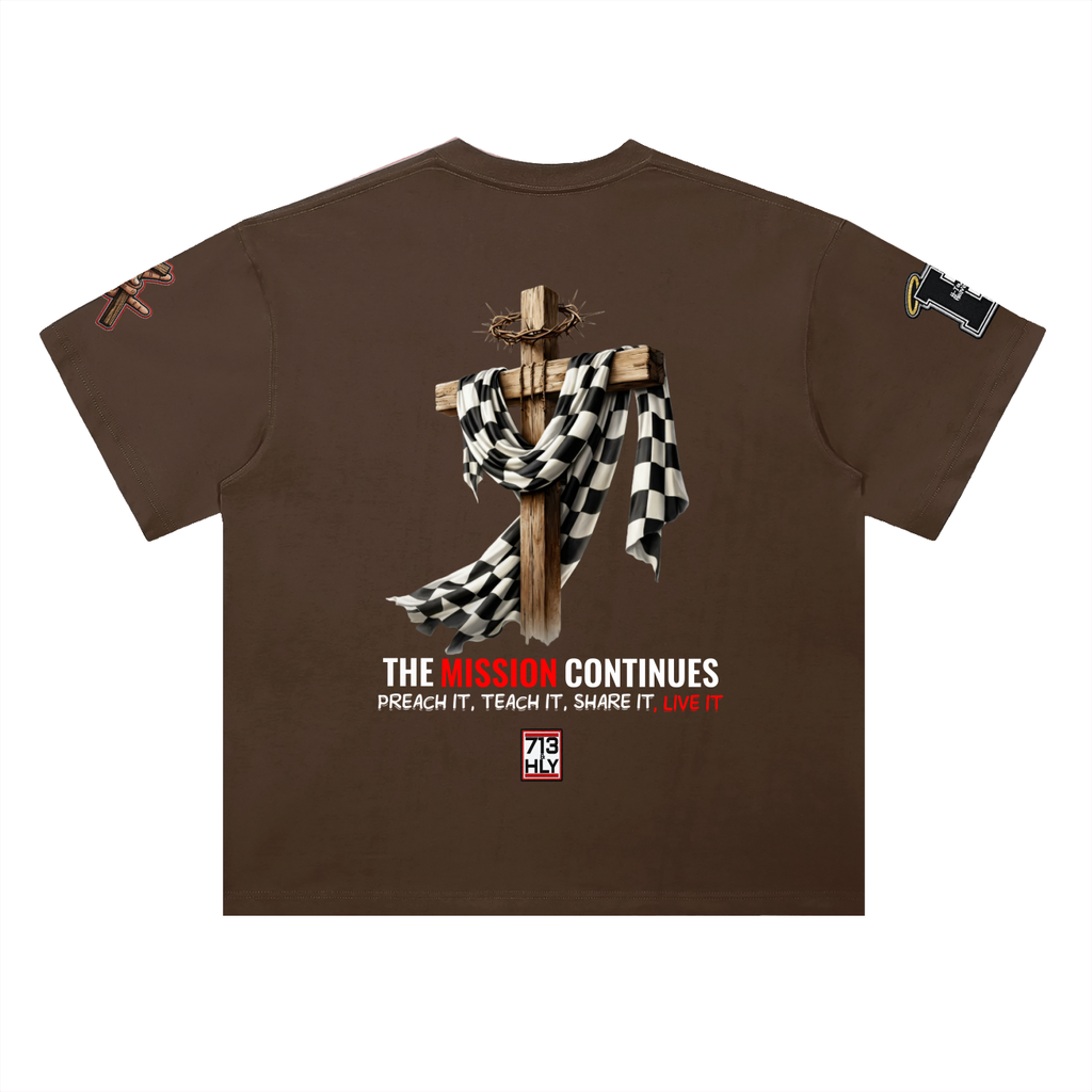 "GLORY & GRIND" Heavyweight Drop Shoulder Cotton T-Shirt