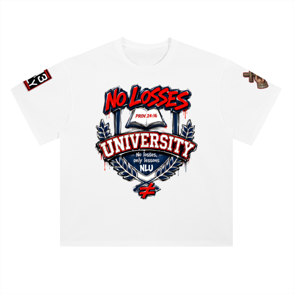 NO LOSSES UNIVERSITY Heavyweight Drop Shoulder Cotton T-Shirt
