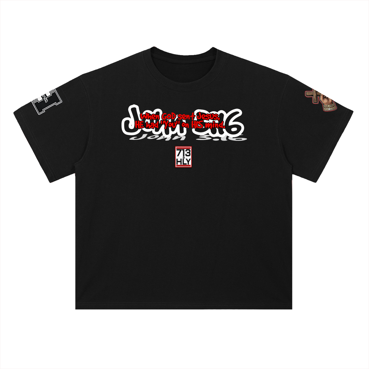 "ON HIS MIND" Heavyweight Drop Shoulder Cotton T-Shirt