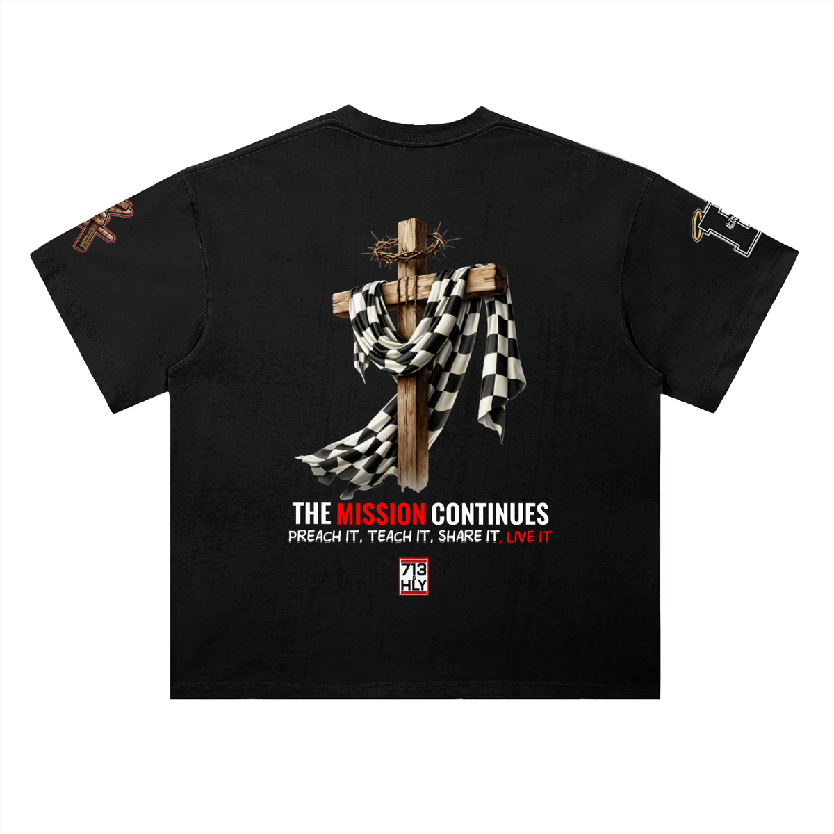 "GLORY & GRIND" Heavyweight Drop Shoulder Cotton T-Shirt