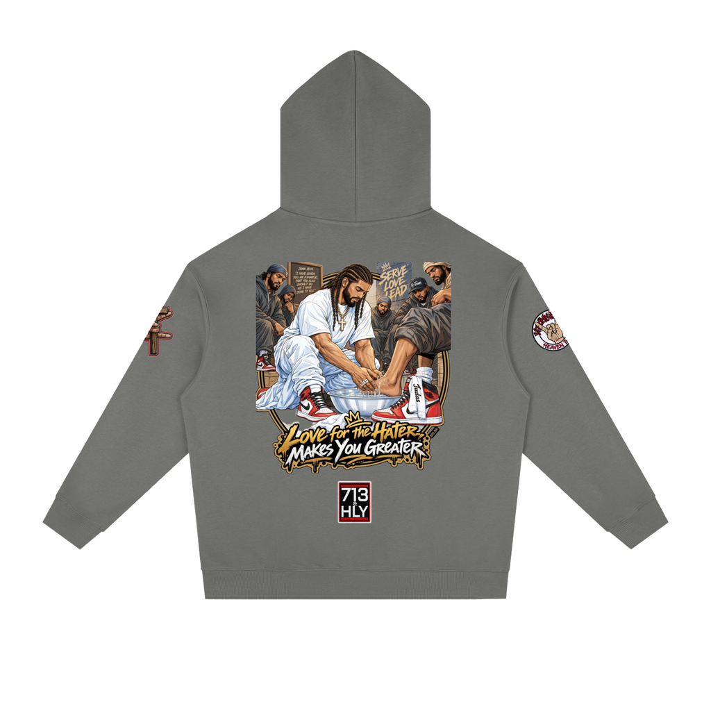 "LOVE YOUR HATERS" Essential Heavyweight Drop-Shoulder Hoodie