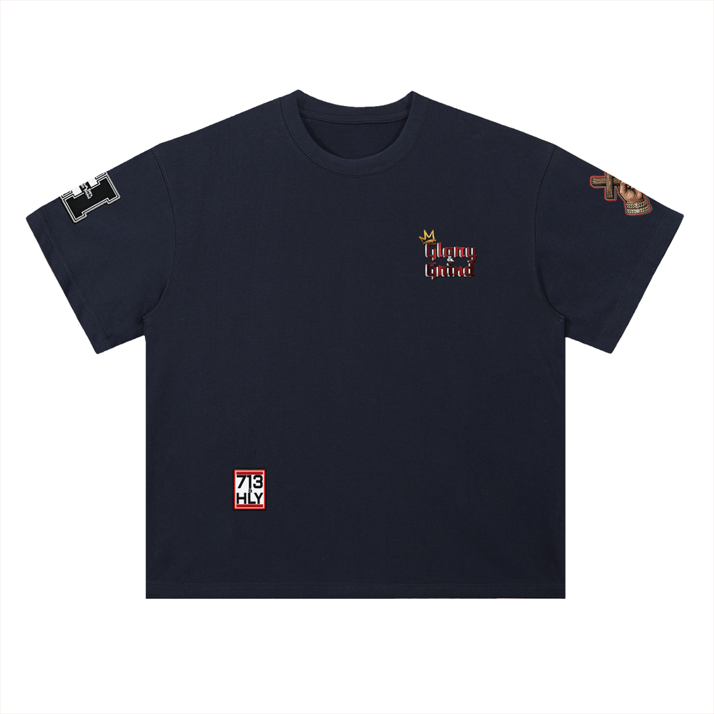 "GLORY & GRIND" Heavyweight Drop Shoulder Cotton T-Shirt