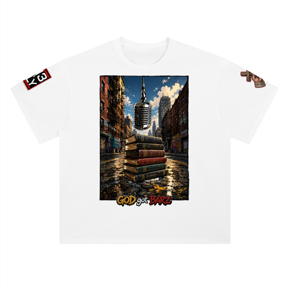 "GOD got BARS" Heavyweight Drop Shoulder Cotton T-Shirt