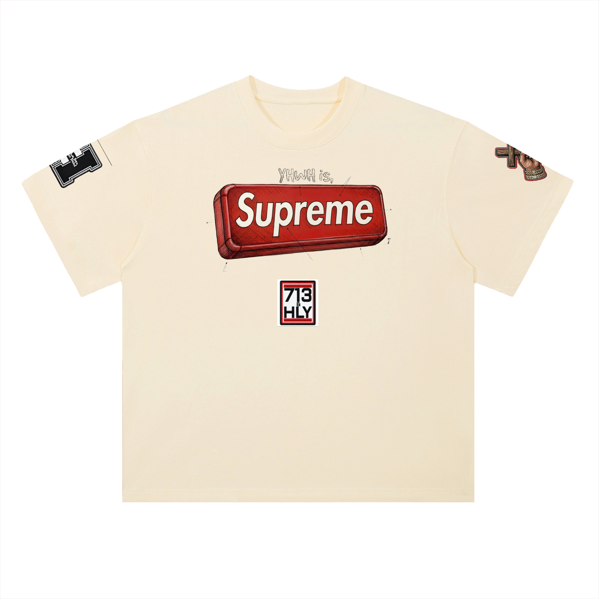 "YHWH IS SUPREME" Heavyweight Drop Shoulder Cotton T-Shirt