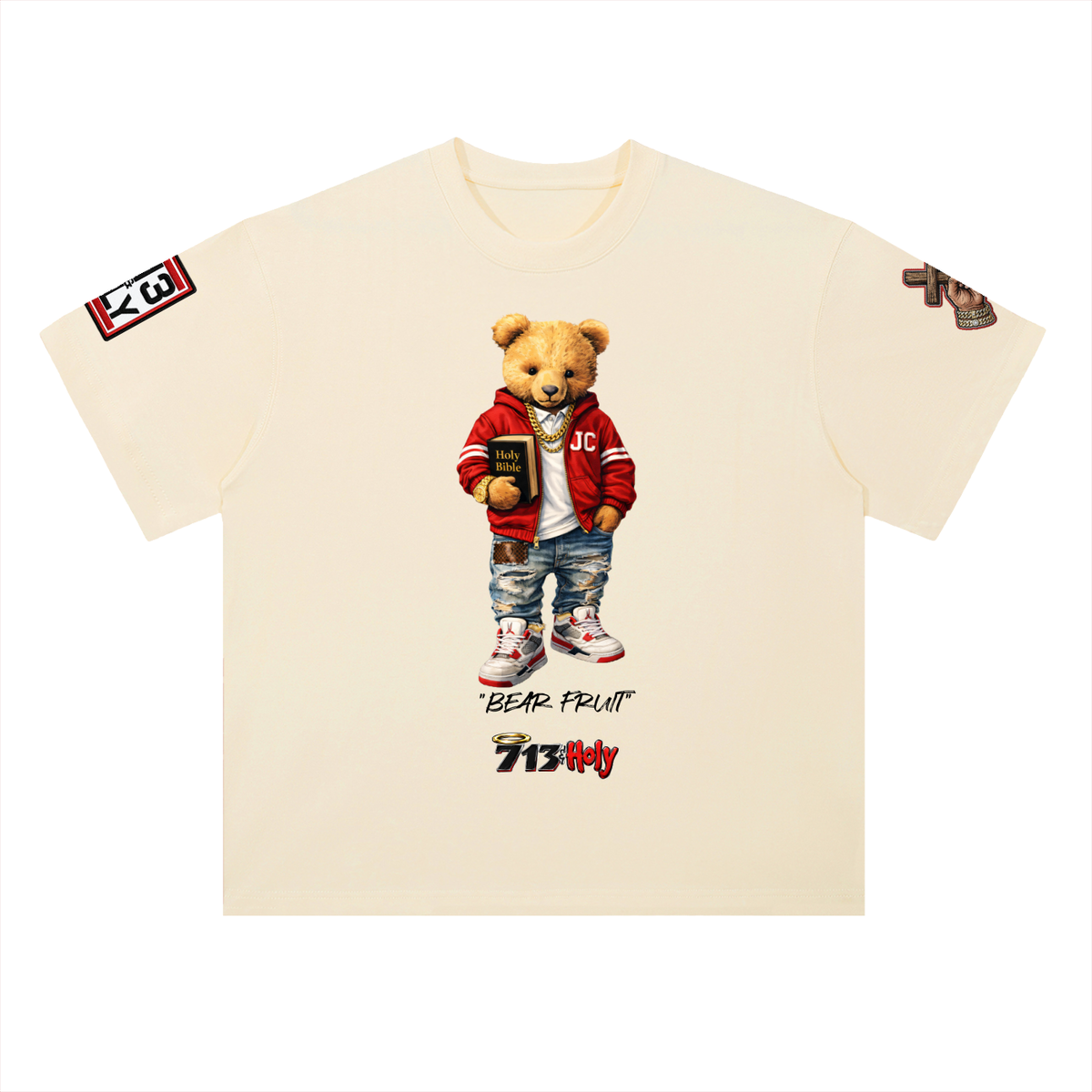 "Bear Fruit" Heavyweight Drop Shoulder Cotton T-Shirt
