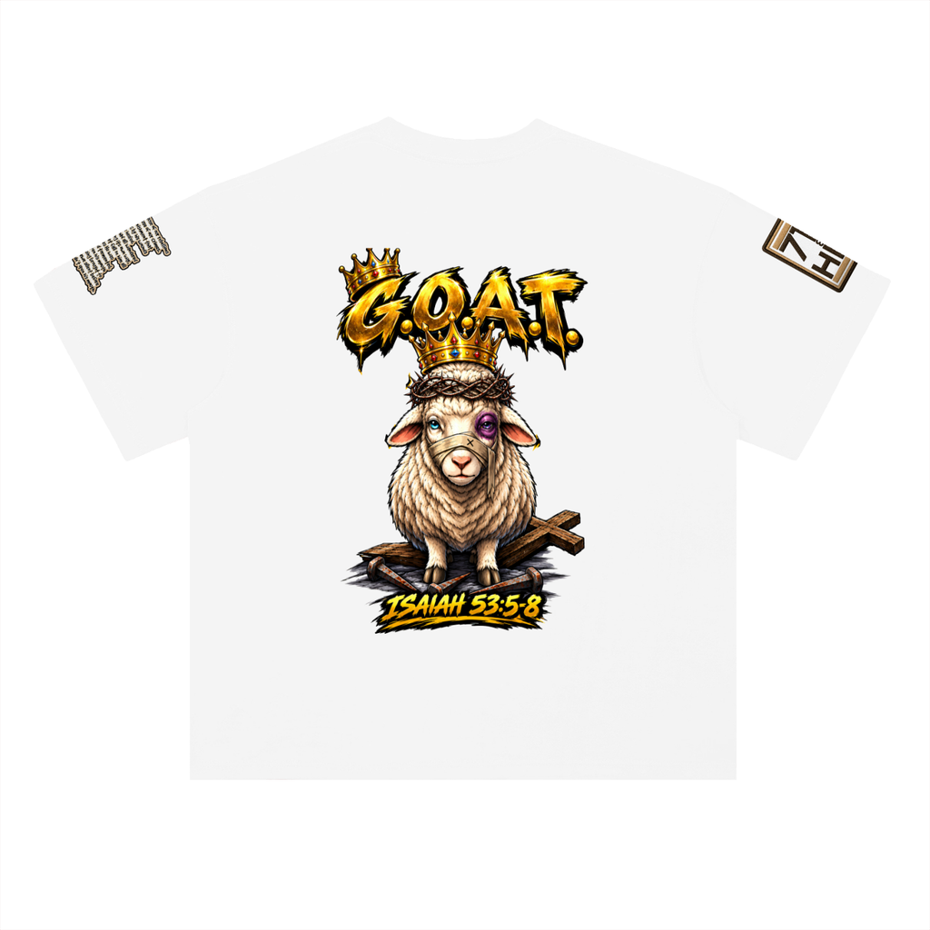 "THE GOAT" Heavyweight Drop Shoulder Cotton T-Shirt