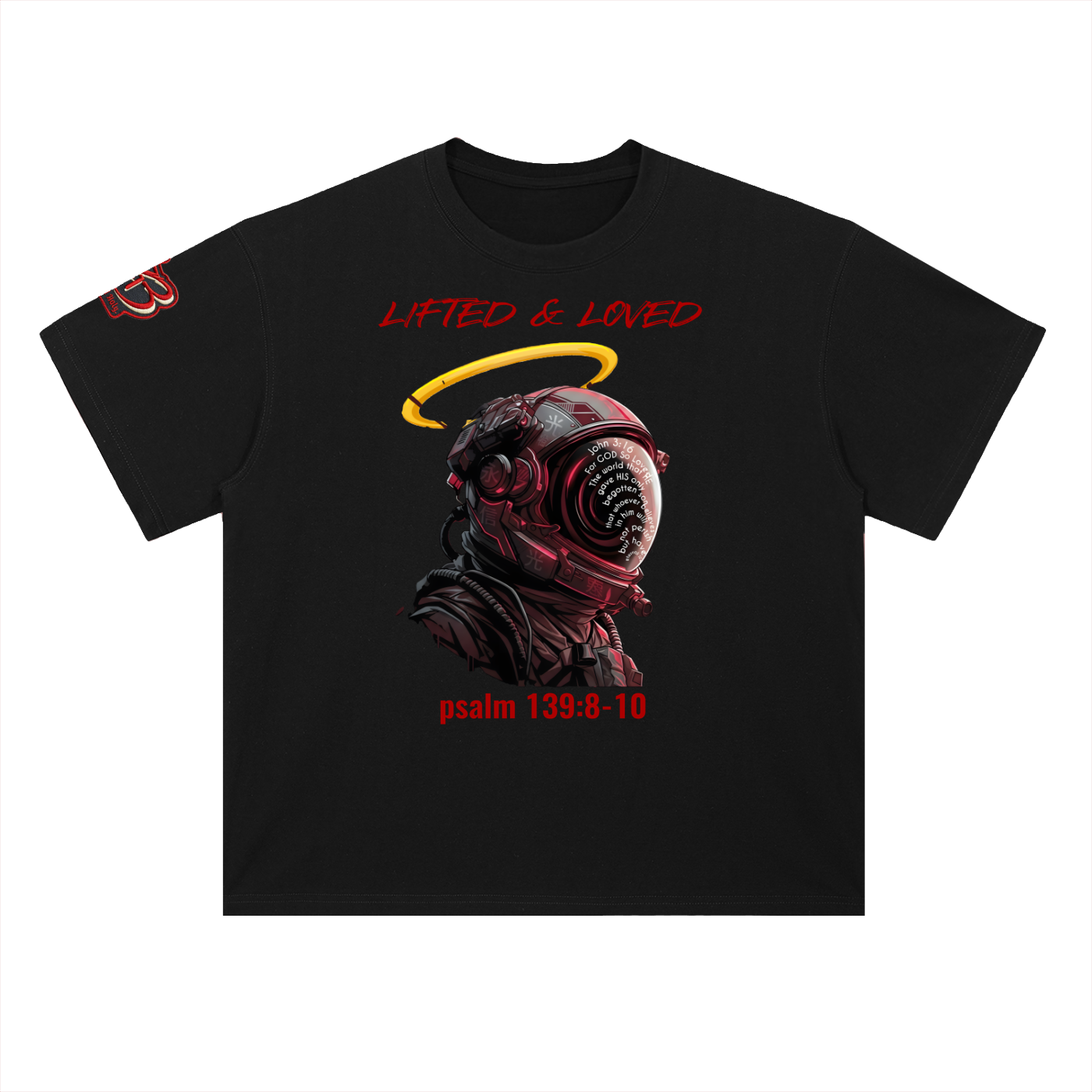 "LIFTED & LOVED" Heavyweight Drop Shoulder Cotton T-Shirt