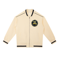 "THE WORD BECAME FLESH" Contrast Piping Zip Bomber Jacket