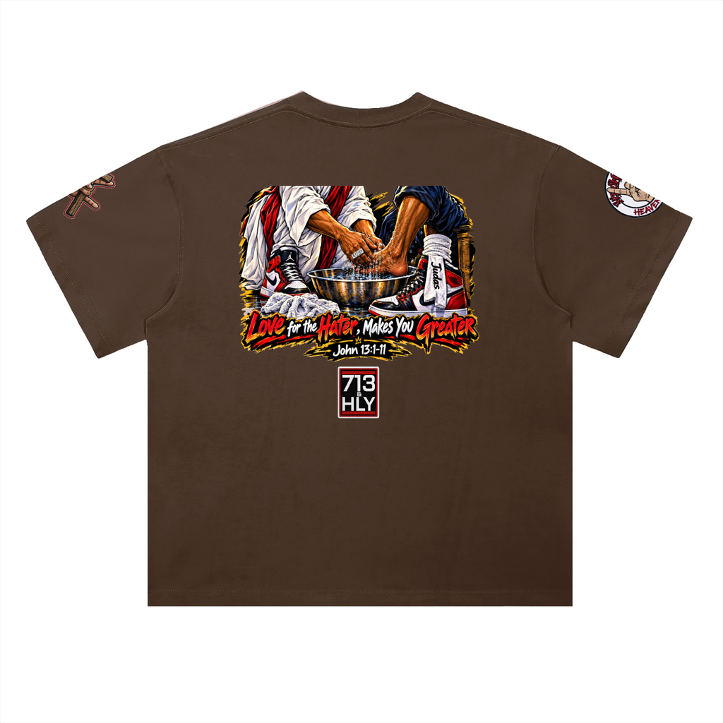"LOVE YOUR HATERS" Heavyweight Drop Shoulder Cotton T-Shirt