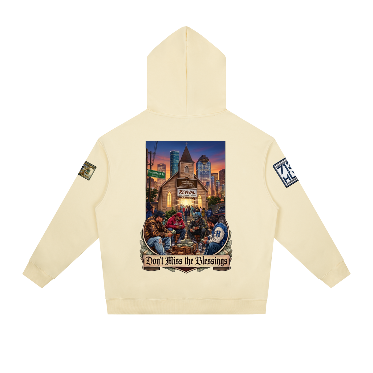 "BLESSINGS OVER BAG" Essential Heavyweight Drop-Shoulder Hoodie