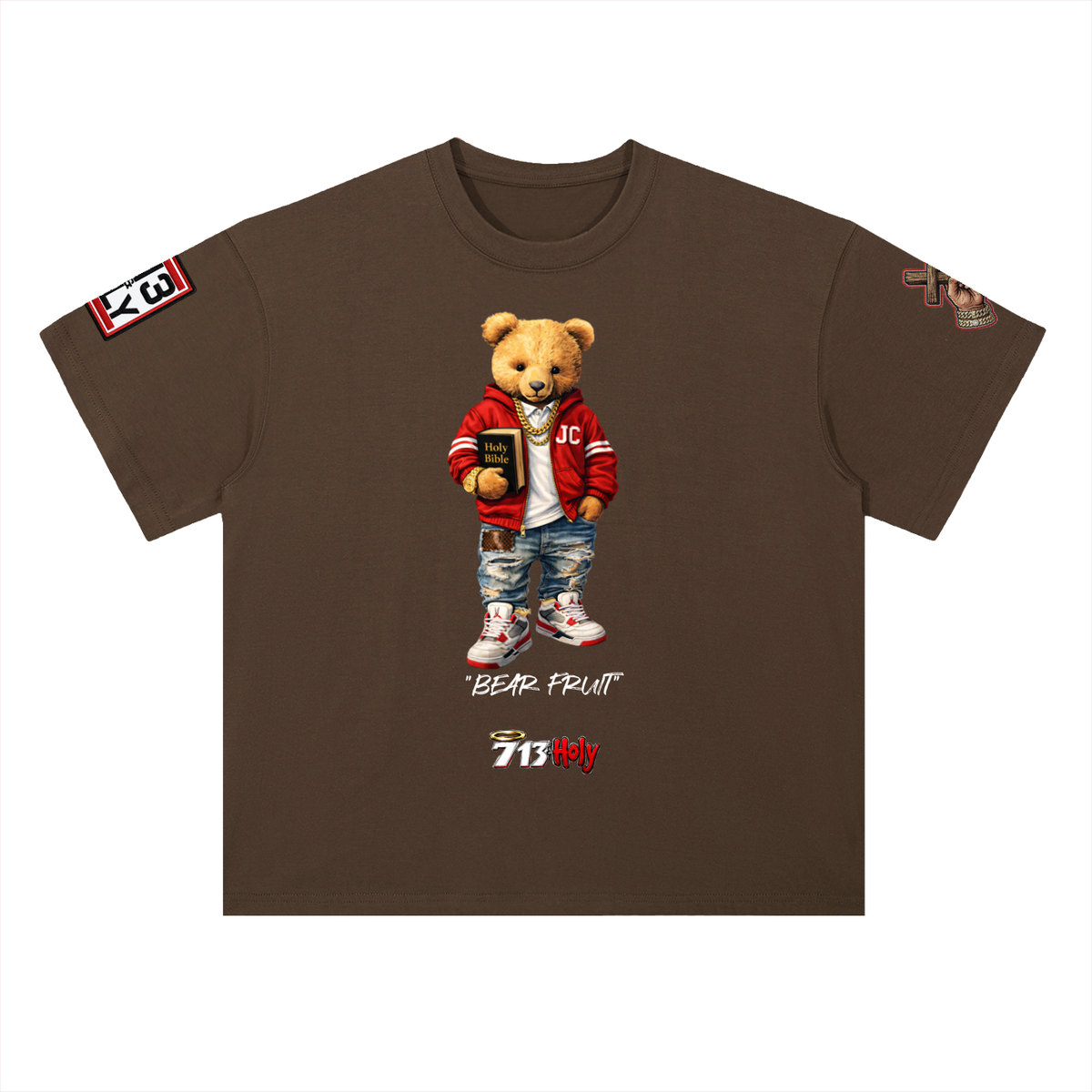 "Bear Fruit" Heavyweight Drop Shoulder Cotton T-Shirt