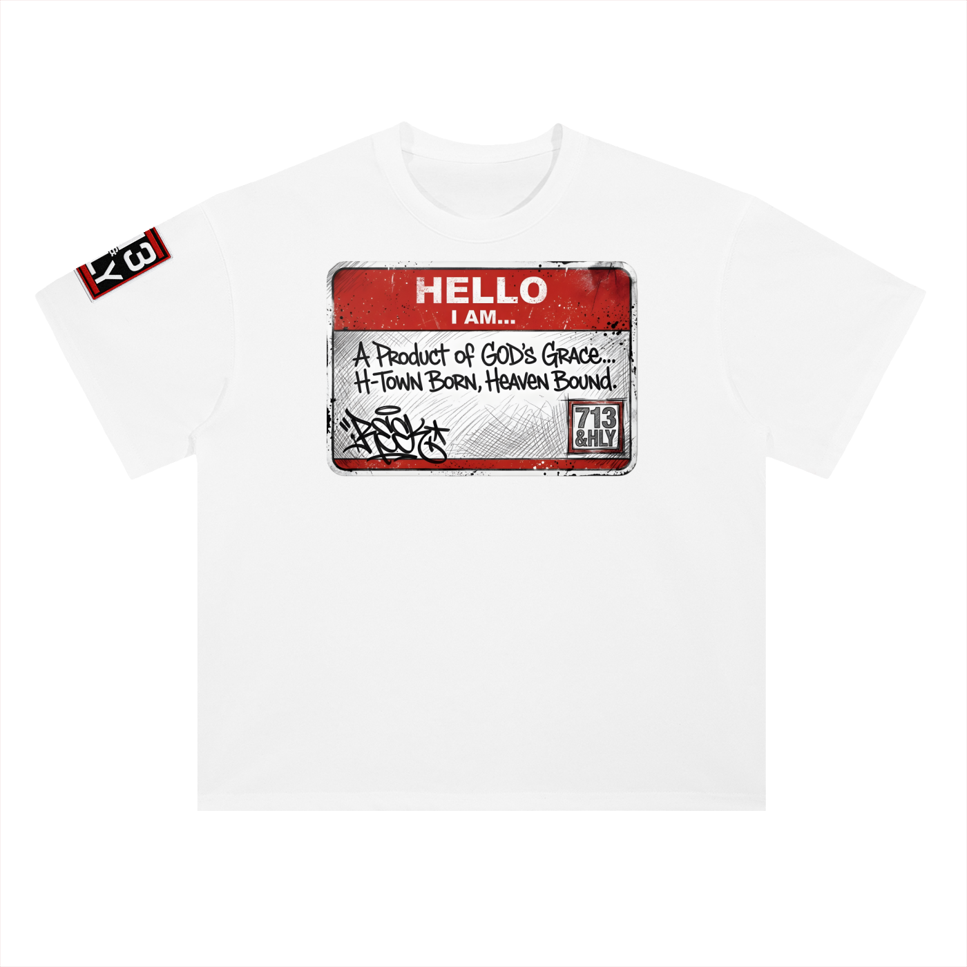 "PRODUCT OF GRACE" Heavyweight Drop Shoulder Cotton T-Shirt