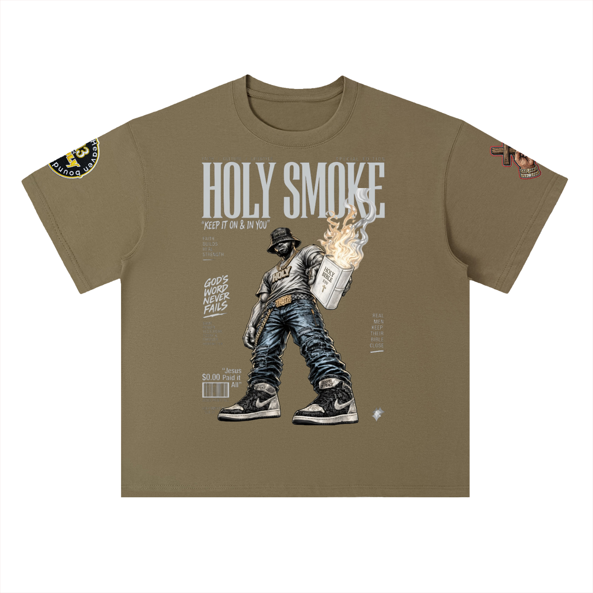 "Holy Smoke" Heavyweight Drop Shoulder Cotton T-Shirt