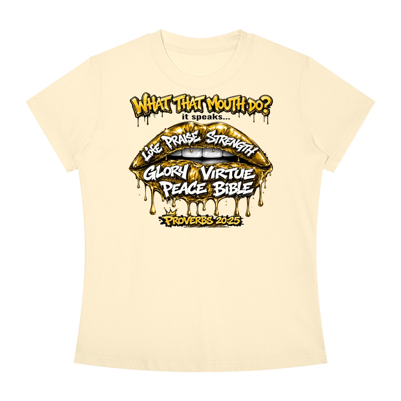 "WHAT THAT MOUTH DO?" Women's Slim Fit Crewneck T-Shirt