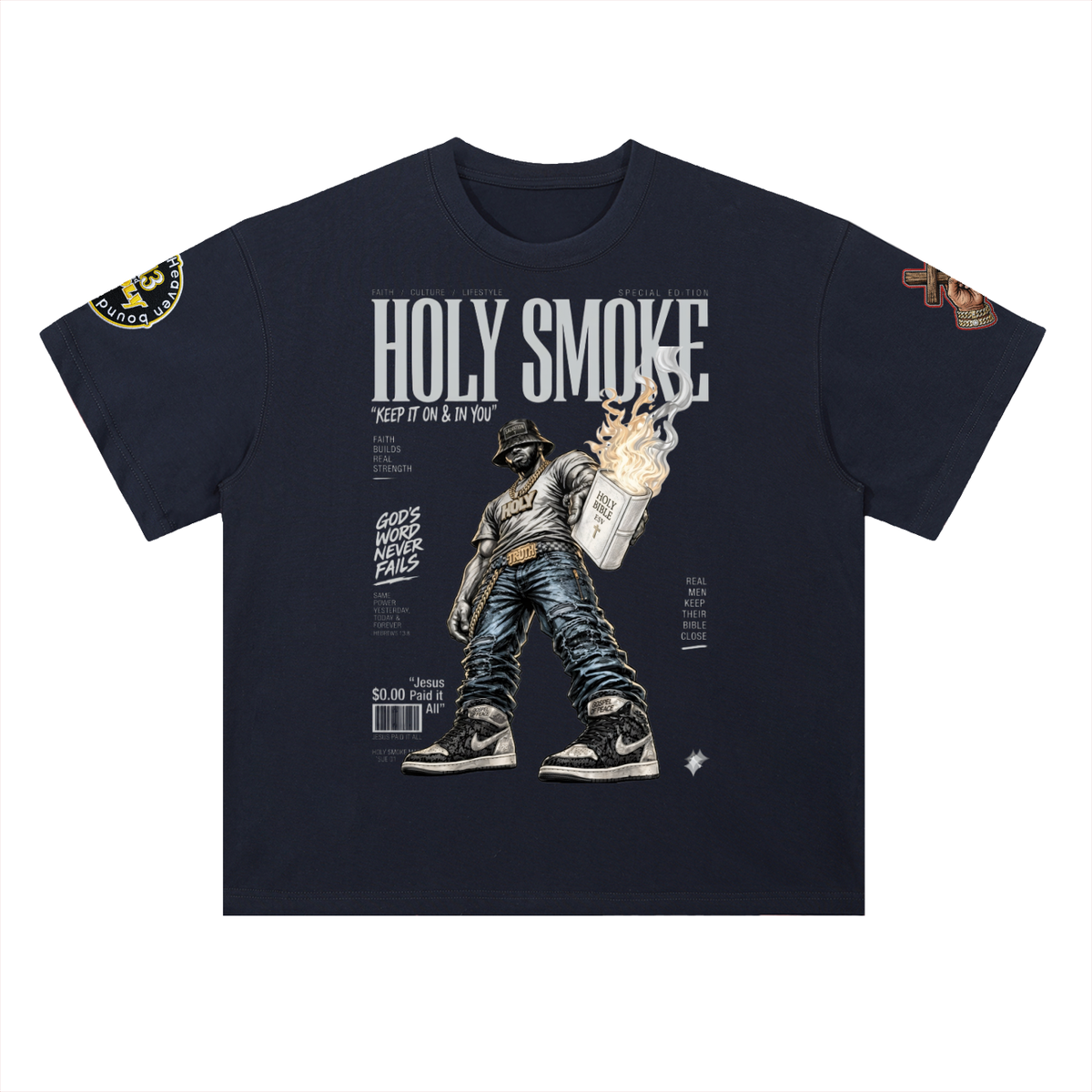 "Holy Smoke" Heavyweight Drop Shoulder Cotton T-Shirt