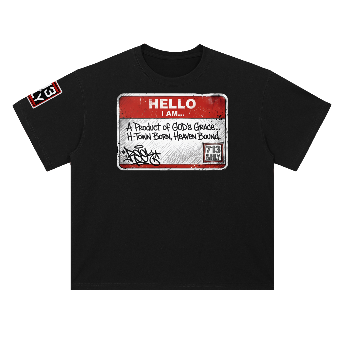"PRODUCT OF GRACE" Heavyweight Drop Shoulder Cotton T-Shirt
