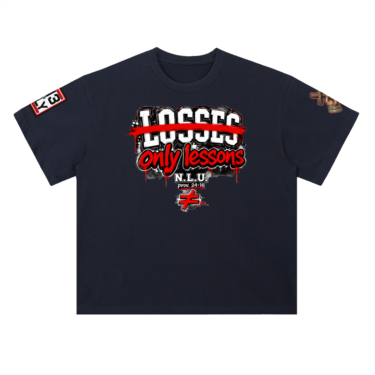 NO LOSSES UNIVERSITY Heavyweight Drop Shoulder Cotton T-Shirt
