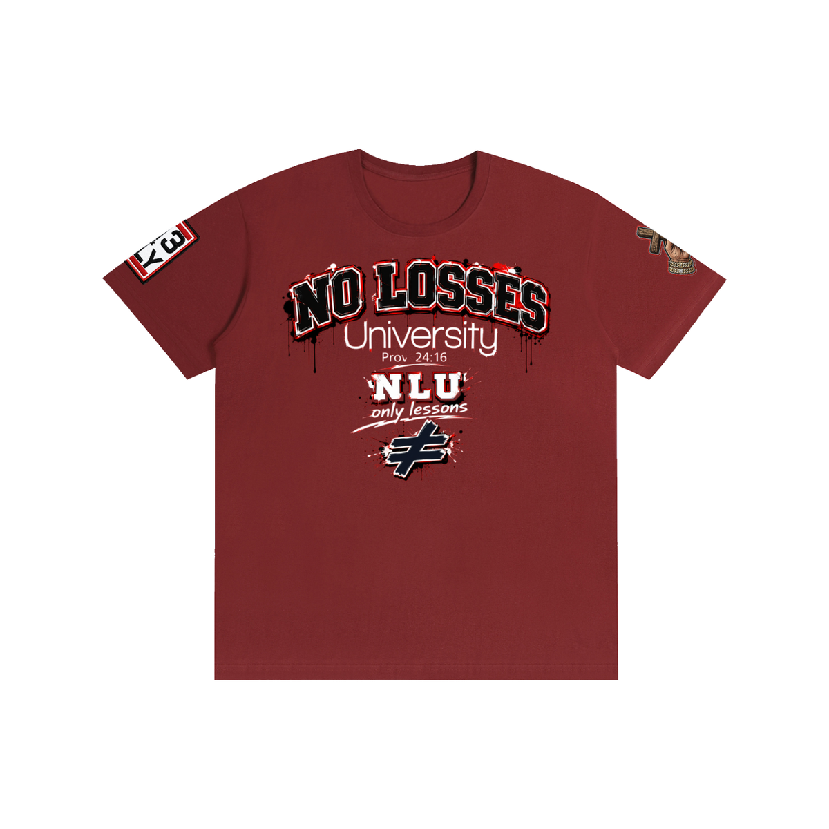 NO LOSSES UNIVERSITY Pure Cotton Unisex T-Shirt
