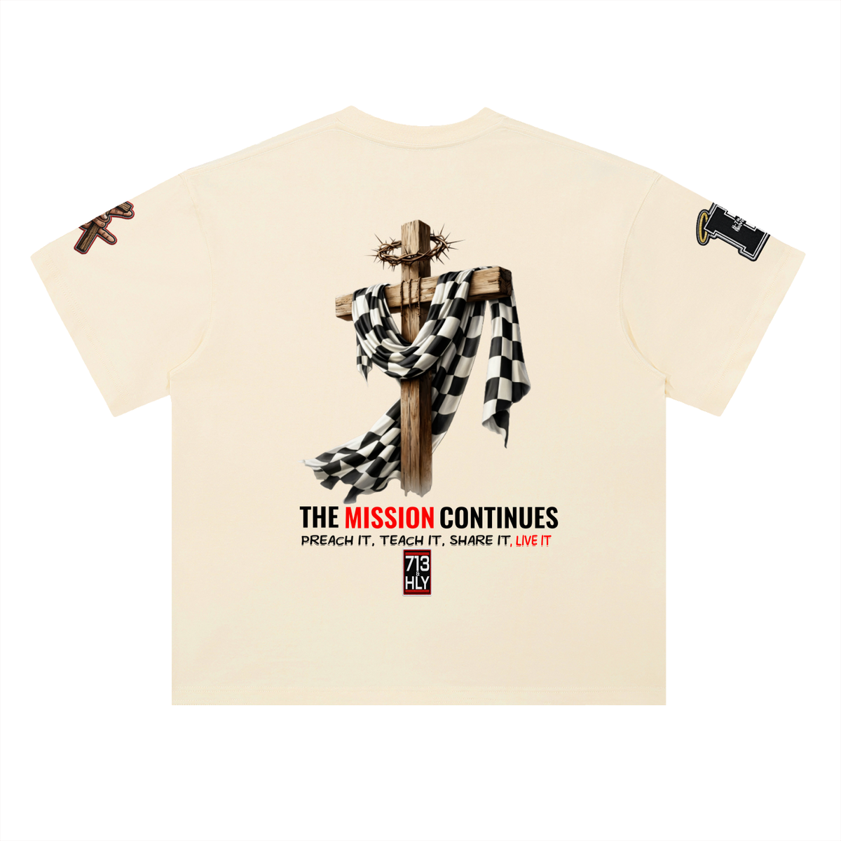 "GLORY & GRIND" Heavyweight Drop Shoulder Cotton T-Shirt