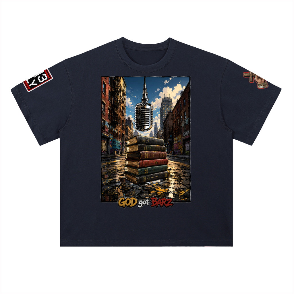 "GOD got BARS" Heavyweight Drop Shoulder Cotton T-Shirt