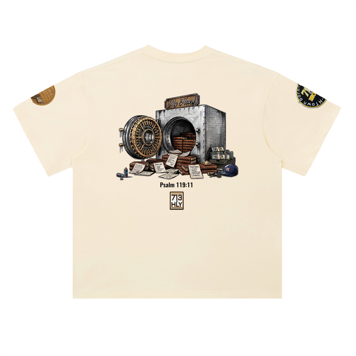 "Word in your heart" Heavyweight Drop Shoulder Cotton T-Shirt