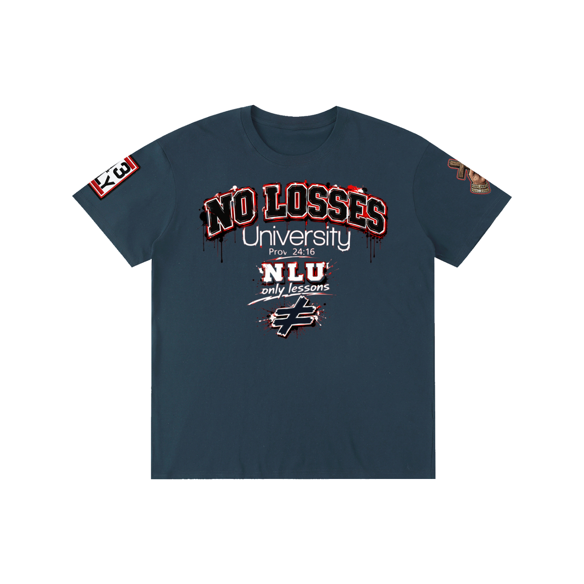 NO LOSSES UNIVERSITY Pure Cotton Unisex T-Shirt