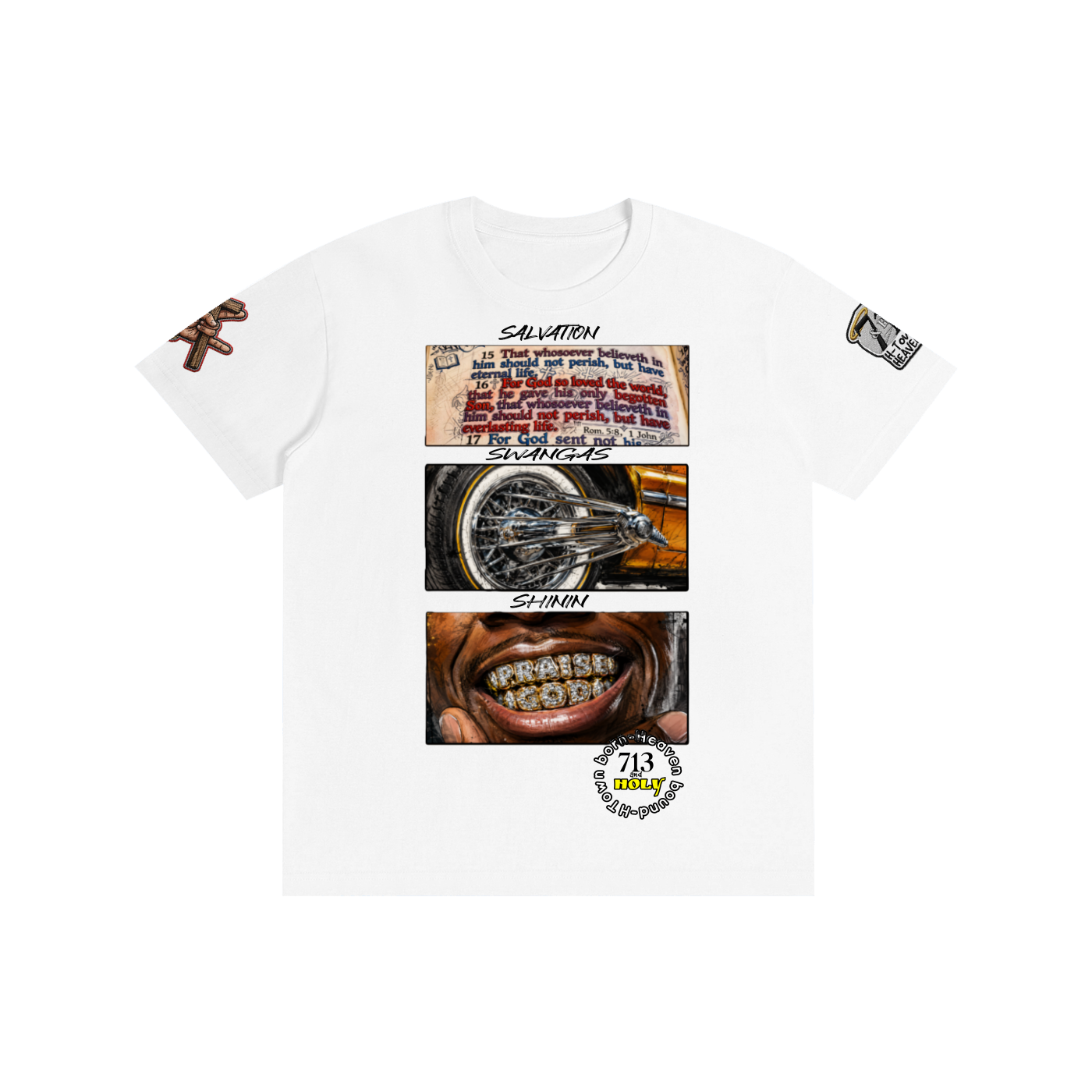 "SALVATION, SWANGAS, & SHININ" Pure Cotton Unisex T-Shirt