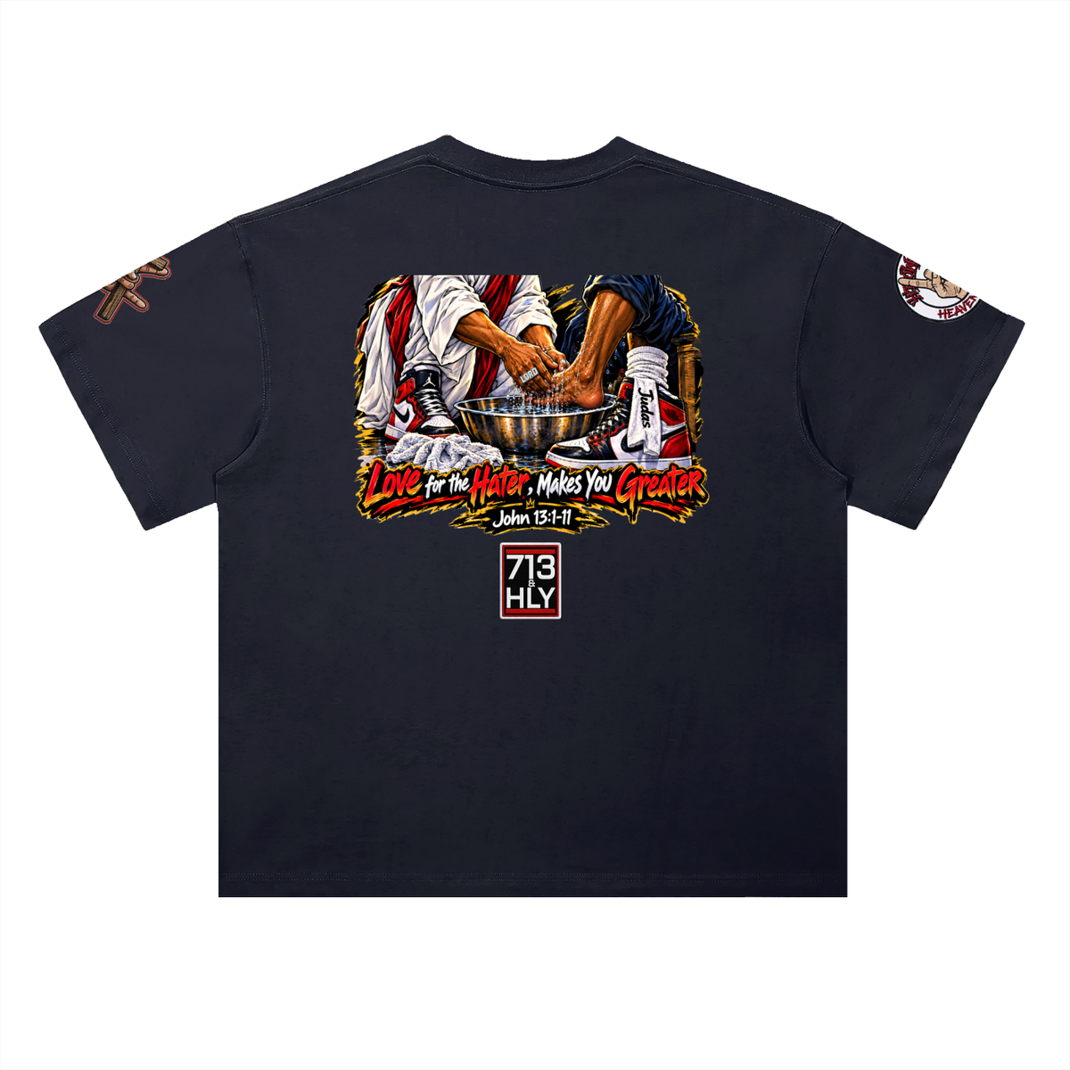 "LOVE YOUR HATERS" Heavyweight Drop Shoulder Cotton T-Shirt