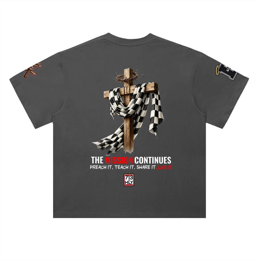 "GLORY & GRIND" Heavyweight Drop Shoulder Cotton T-Shirt